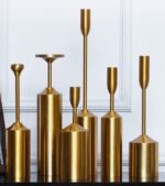 Candle Holder Pack of 6 Light Luxury Metal Plated Gold - Image 2