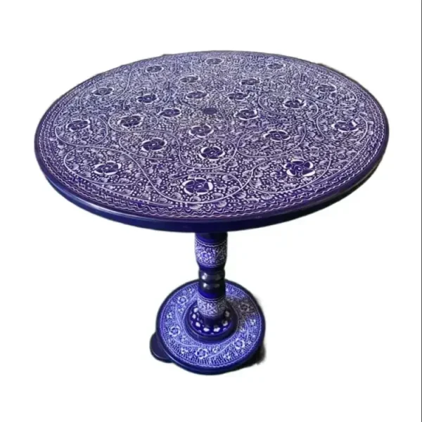 Naqshi table wooden blue